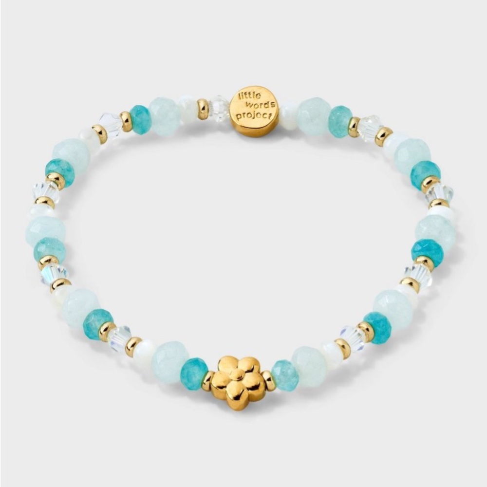 Little Words Project Flower Stacker Beaded
Bracelet - Light Teal Green NWT